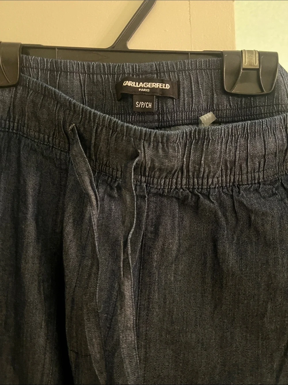 Karl Lagerfeld Men’s Elastic Drawstring Shorts in Indigo